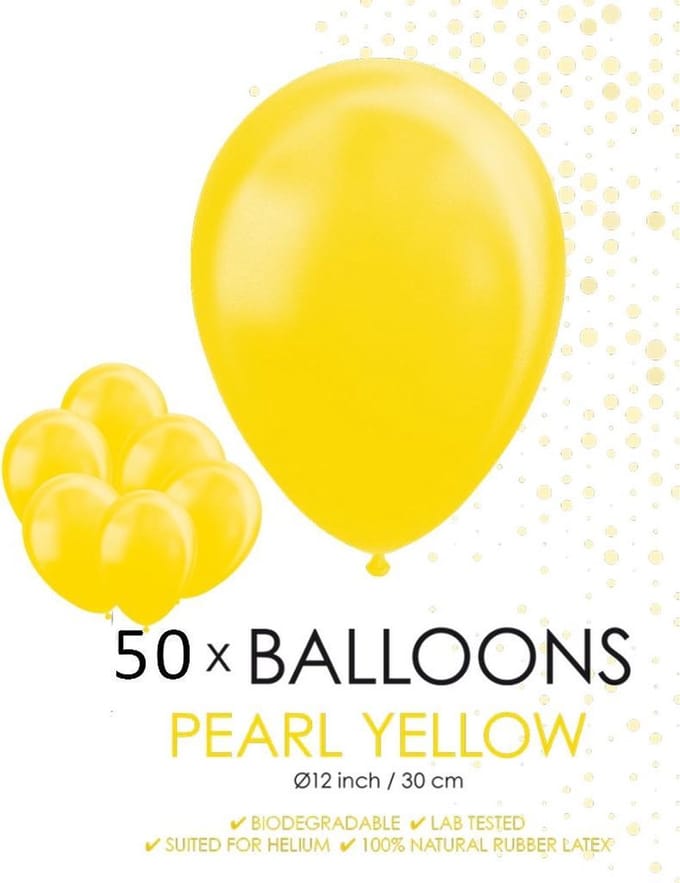 50 Parel gele ballonnen 30 cm.