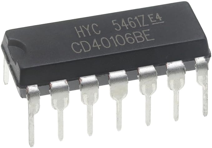 Logische Chip Omvormer - Hex Trigger IC - Elektronica Projecten - CMOS Technologie - DIP-14