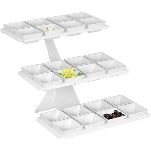 GGM Gastro Etagerie / Buffetständer - Weiß - inkl. 24 Melaminschalen - eckig Wit