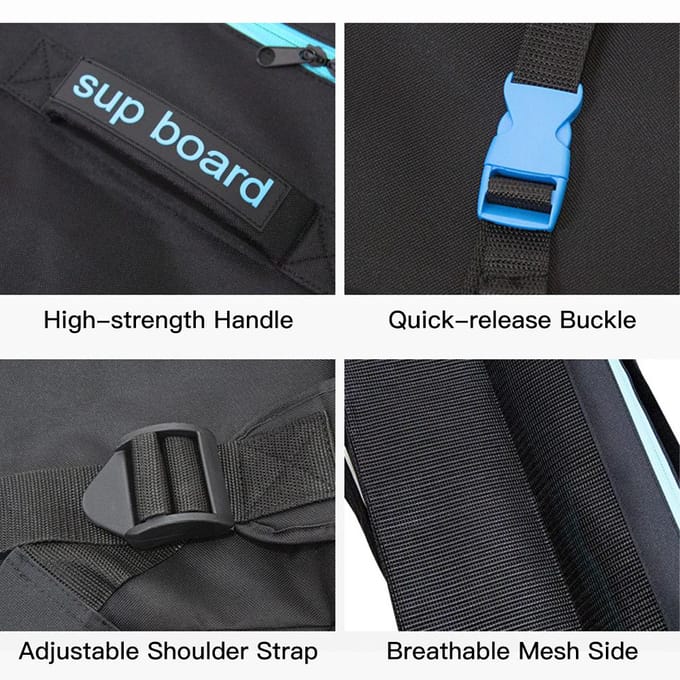 Reistas voor opblaasbare paddleboard SUP Stand Up Board Draagtas Schouder 105L black