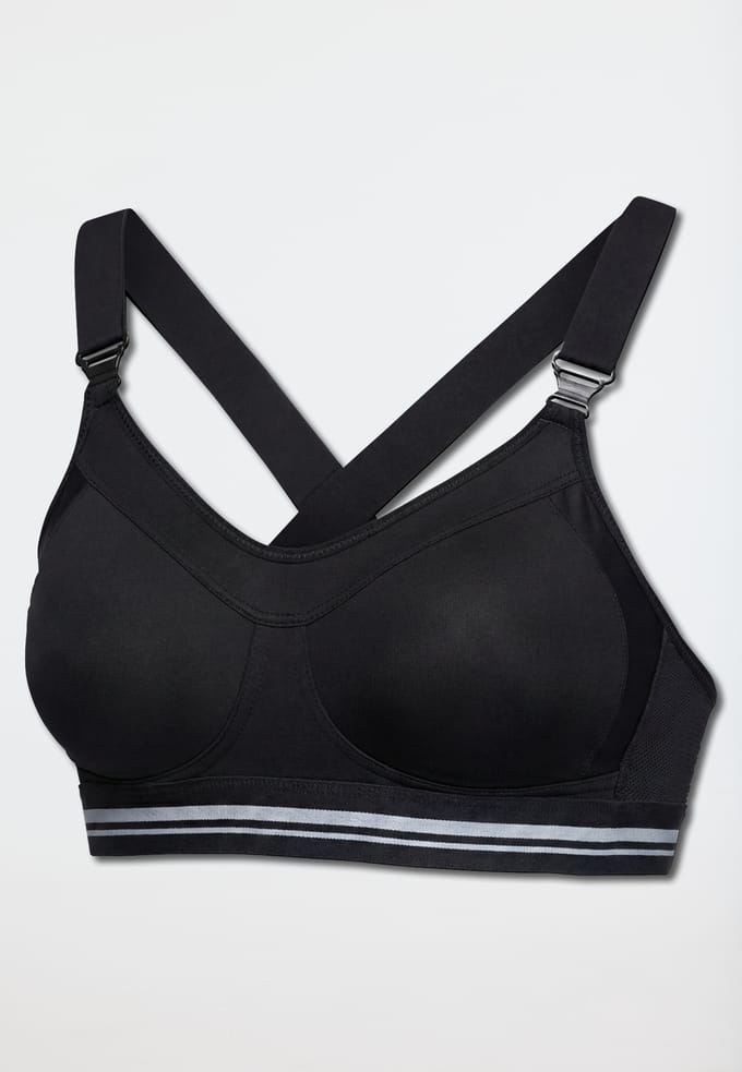 SCHIESSER Sport bh (1-pack) - dames sportbeha actief high impact zwart
