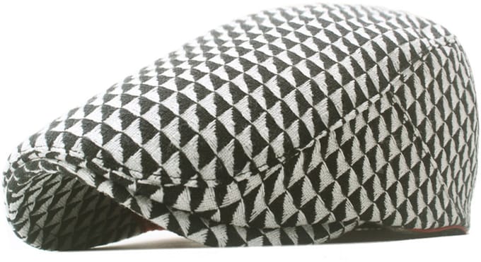 Winkrs - Flatcap Geometrisch Zwart/wit - Beschermd tegen de zon - Golf pet Unisex