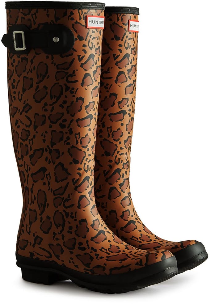 Hunter - Women's Original Tall Wellington Boots Leopard