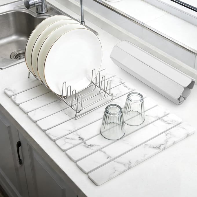 Omgoods - Diatomiet Drupmat voor Keukentafel, Sneldrogend en Absorberend