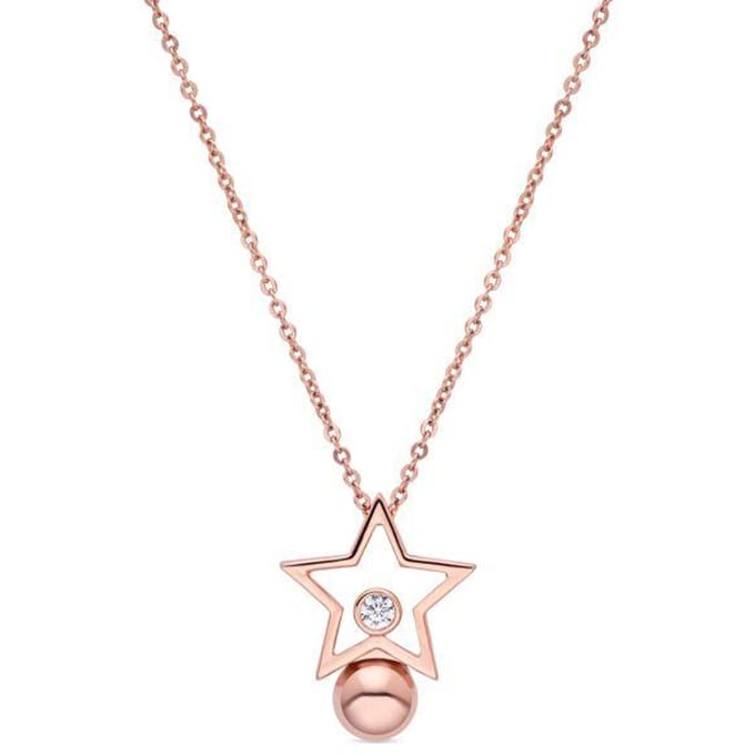Collier - LUXENTER - Losath - Zircone brillante - Finition or rose 18 carats - Longueur 40 cm + 5 cm