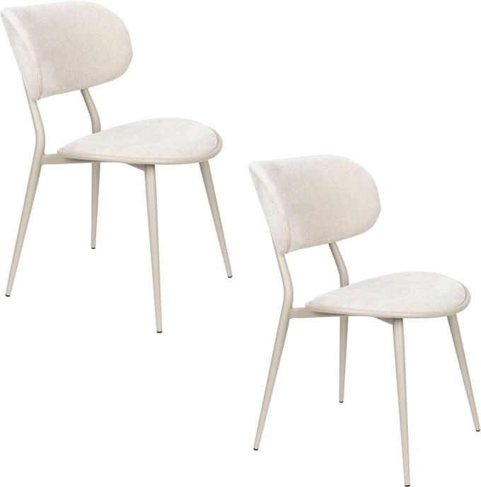 Zuiver Lieve Eetkamerstoelen Beige - Set van 2