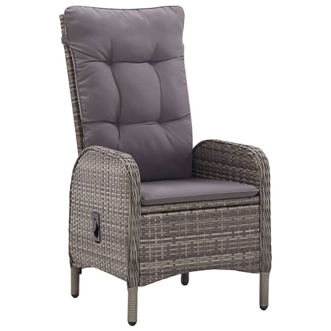 vidaXL - 3-delige - Bistroset - poly - rattan - grijs