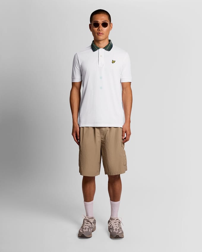 Lyle and Scott Poloshirt Tartan Collar White - Maat L - Heren