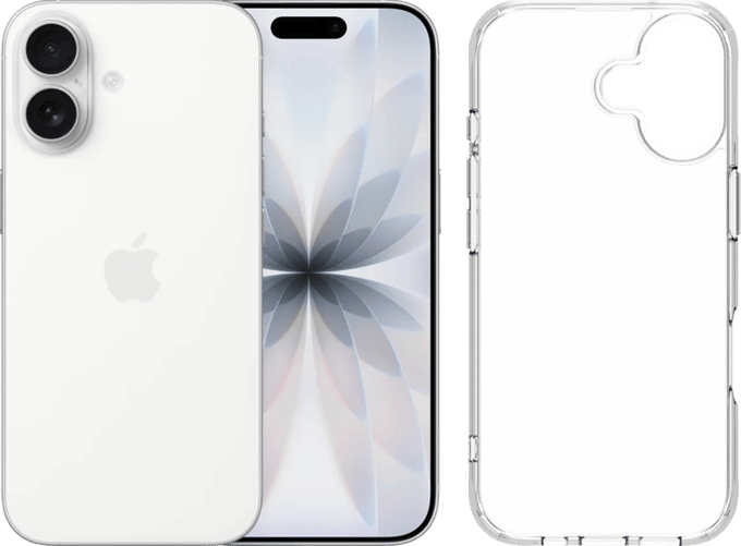 Apple iPhone 17 512GB Wit + BlueBuilt Protective Back Cover Transparant