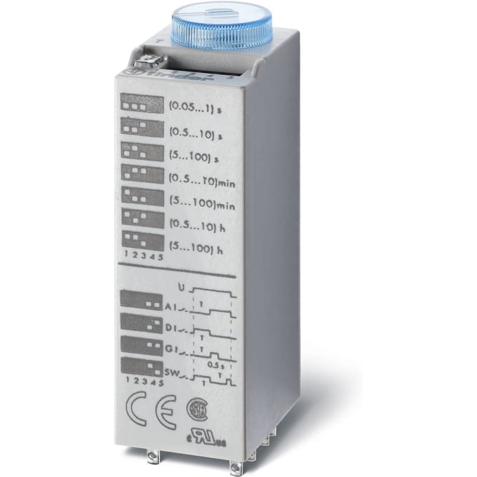 Finder Multifunctionele Timer Relais 24V AC/DC Dubbele Contact - 85.02.0.024.0000 - E3TQ6