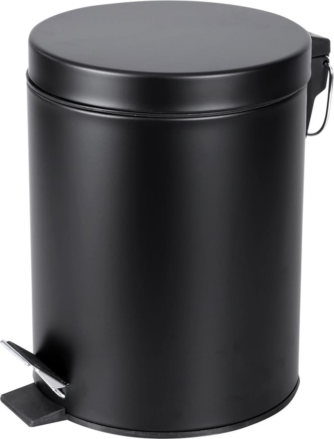 Differnz Pedaalemmer Mat Zwart â€“ Prullenbak Badkamer â€“ Afvalbakje â€“ 5 liter