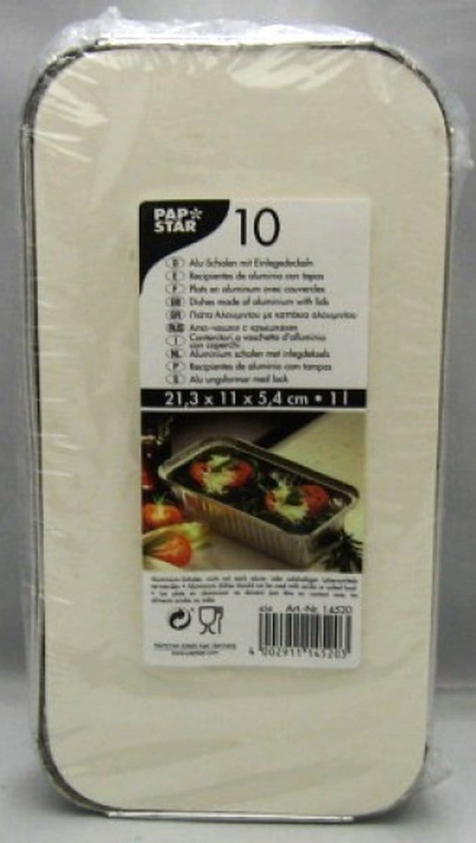 Pap star X10 Alu bakjes + deksel