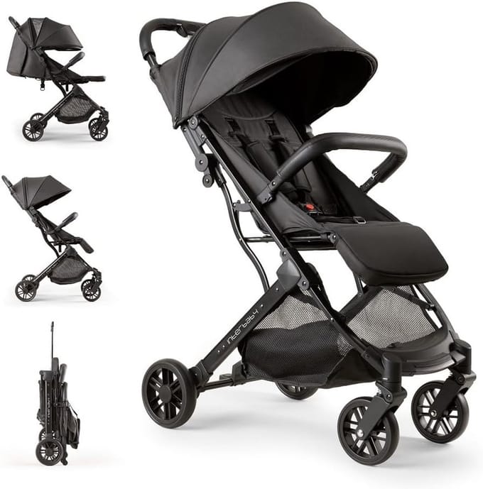 Lichte Kinderwagen met Verstelbare Kap en Vierwielvering tot 22 kg