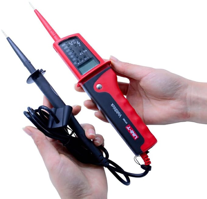 Water Resistant Digital Voltage Meter - 24V~690V AC/DC - LCD Display Automatic Range Phase Rotation Voltage Tester - UNI-T UT15C