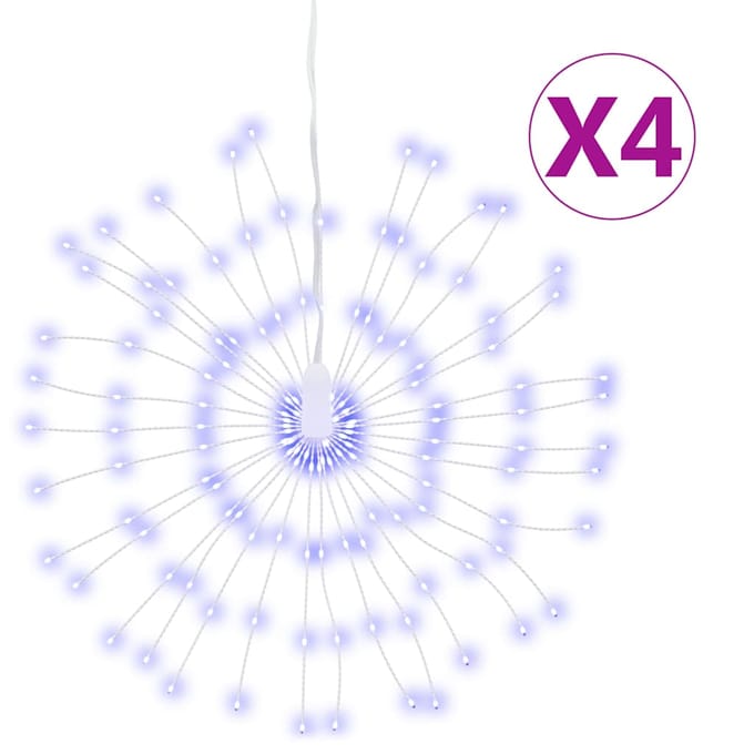 vidaXL - Kerstverlichting - vuurwerk - 4 - st - 140 - LED's - 17 - cm - blauw
