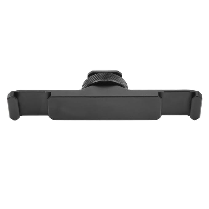 Dubbele Beugel Cold Shoe Mount Verlengstang voor LED Videolicht Microfoon Livestreaming black
