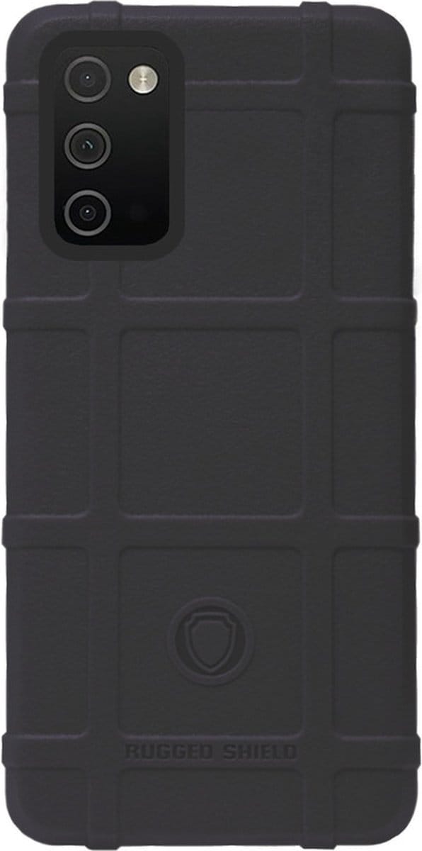 RUGGED SHIELD Rubber Bumper Case Hoesje Geschikt voor Samsung Galaxy A03s - Zwart