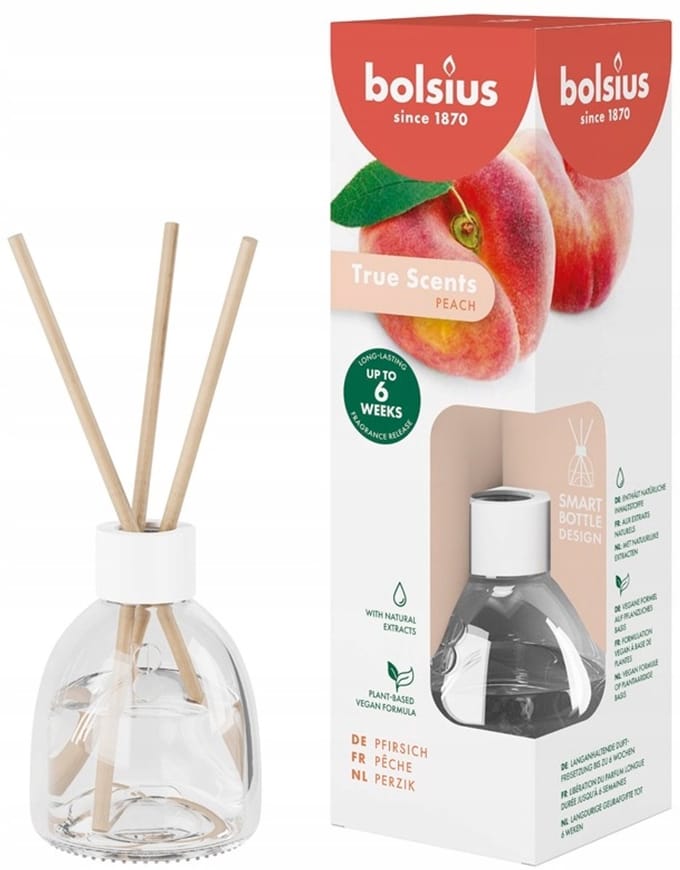 Bolsius True Scents Brzoskwinia Geur Diffuser met Stokjes - 60 ml
