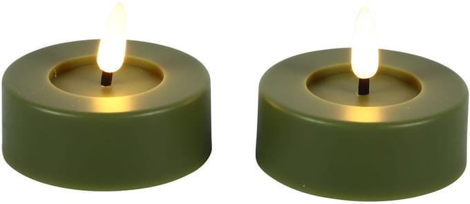 Countryfield Led Tealight Maxi Groen 2 stuks Ø 6,5 cm
