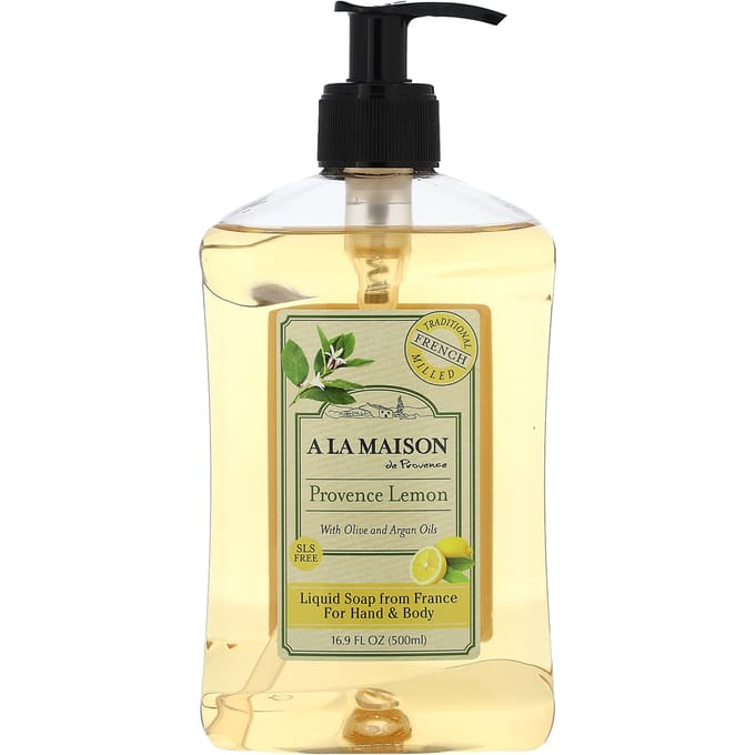 A La Maison de Provence, Savon Liquide Mains et Corps, Citron de Provence, 16,9 fl oz (500ml) beige