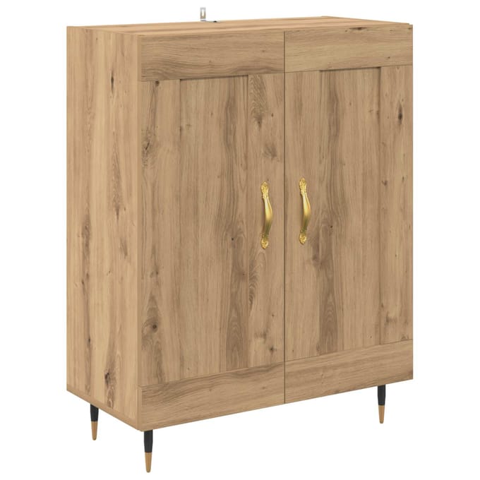 vidaXL - Dressoir - Artisan - Eiken - 69,5 - x - 34 - x - 90 - cm - Bewerkt - hout