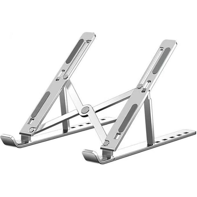 Support pliable et réglable pour ordinateur portable, en alliage d'aluminium, support de levage et de refroidissement, vente en gros argenté