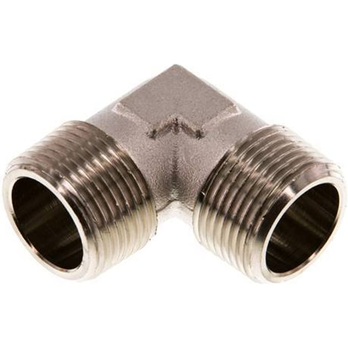 R 3/4'' Buitendraad Vernikkeld Messing L-Fitting 90graden 16 Bar