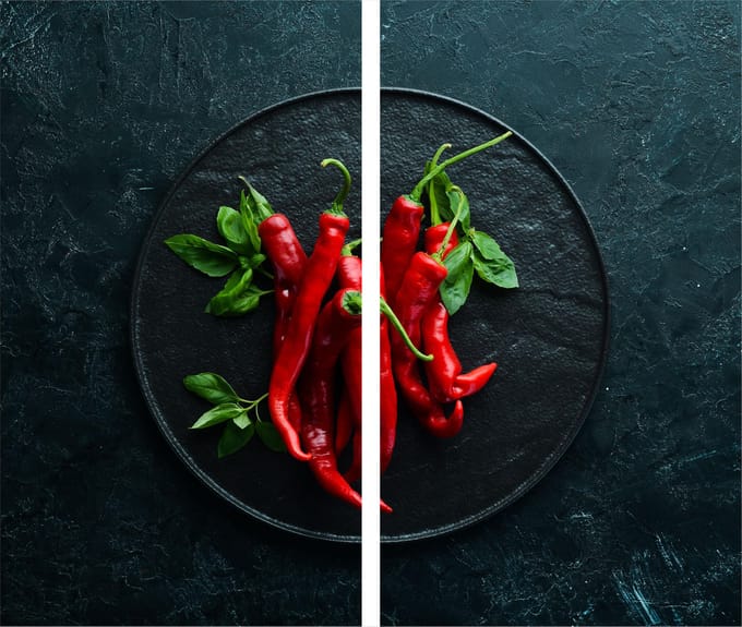 TMK ArtDeko - Snijplank - 30x52cm - Chilli Design - Glas - Inductie geschikt
