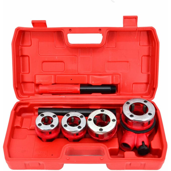Awtools AW20611 - Handmatige Pijpgwintset - Gietijzeren Constructie - Stalen Messen