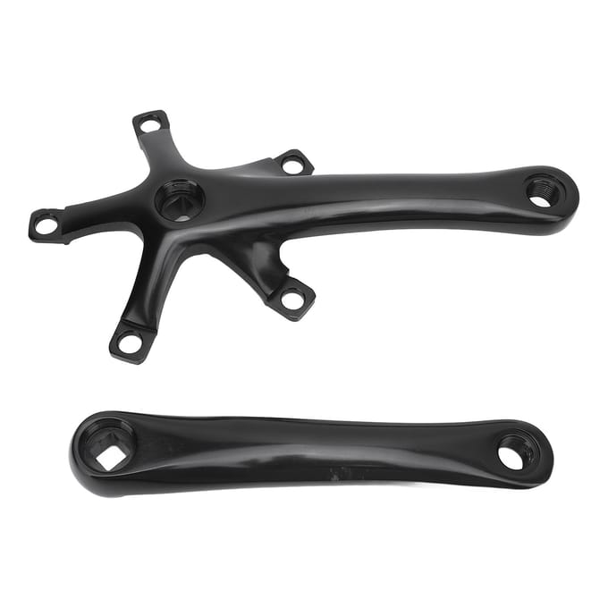 Fiets Crankstel Sterke Structuur 165mm Crankstel Set Aluminiumlegering Crankarm Set voor Reizen black