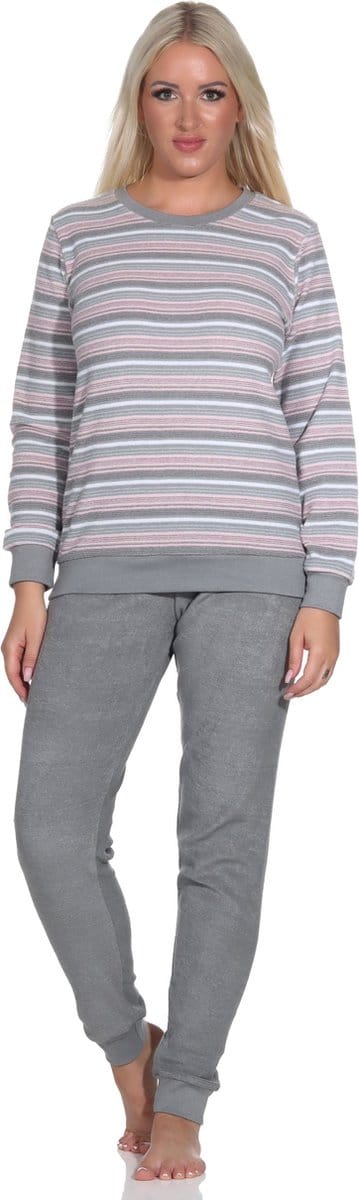 Normann badstof dames pyjama Creative 69603 - Grijs - M 40/42
