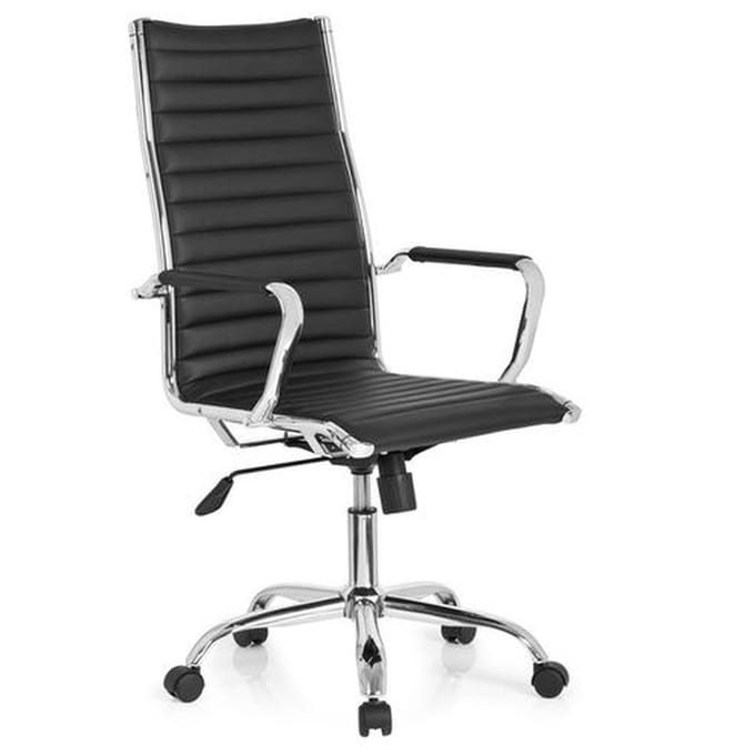 hjh office Vemona 20 PU - Bureaustoel - Chroom - Zwart