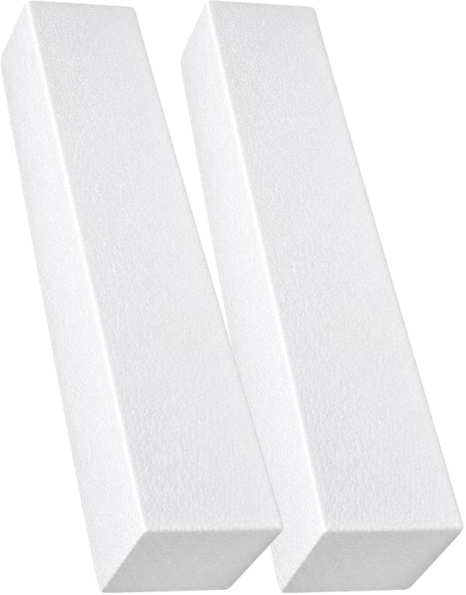 Piepschuim vormen - baksteen - 2x - 50 x 10 x 10 cm - styropor hobby / DIY vorm - basis knutselfiguren