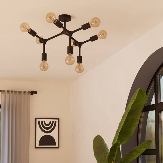 EGLO Bocadella 1 Plafondlamp - E27 - Ø 64 cm - Zwart