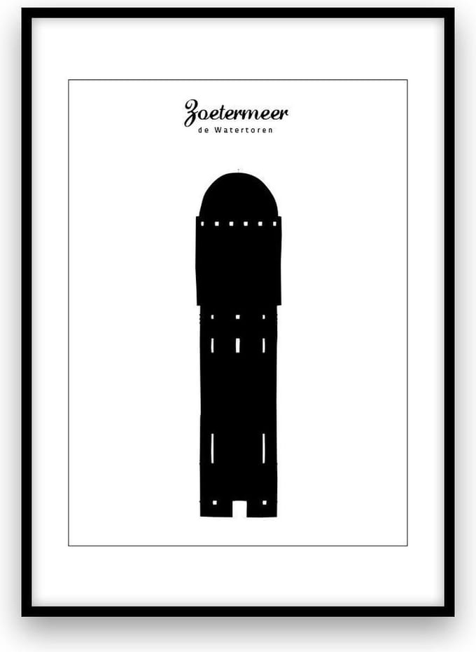 Zoetermeer stadposter - Zwart-wit