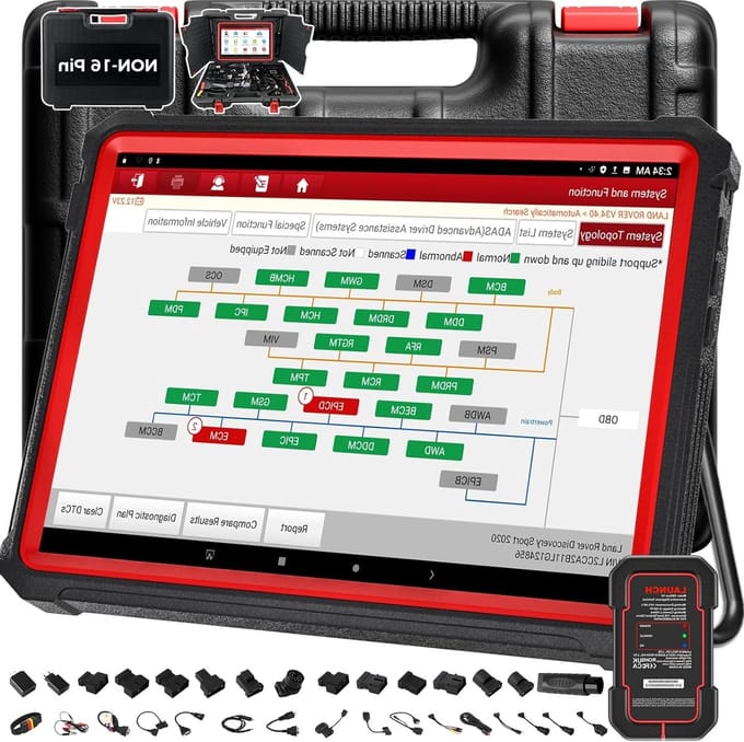 Autodiagnose Apparatuur – OBD2 Scanner – Diagnoseapparaat Auto – Auto Uitleesapparaat – Codelezer Voertuig – Bi-directionele Besturing – Online ECU Codering