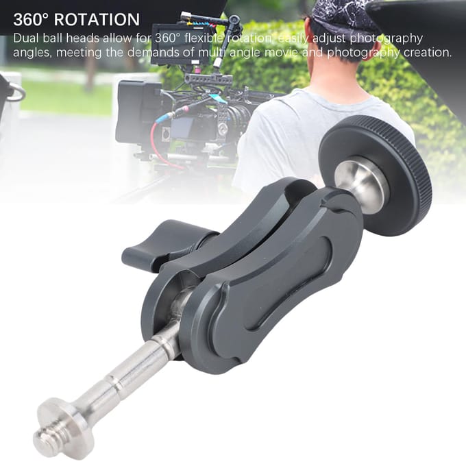 Bras Articulé à Rotule Flexible Réglable avec Vis 1/4 Pouce pour Caméra gray