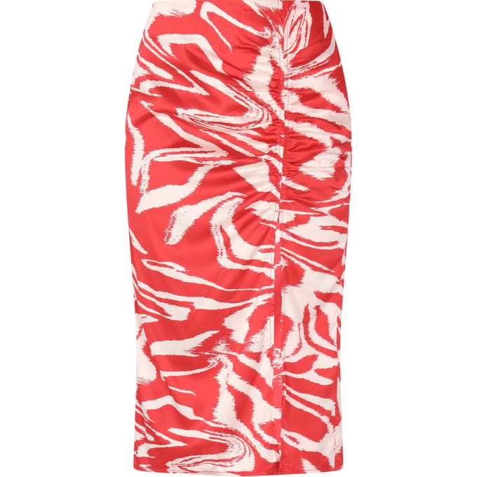 Faina rok Dames rood wol wit