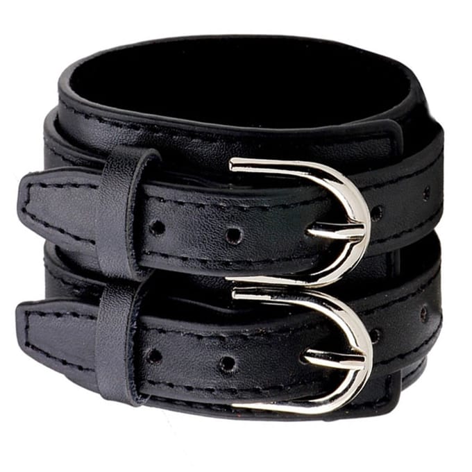 Zwarte leren armband gesp sluiting