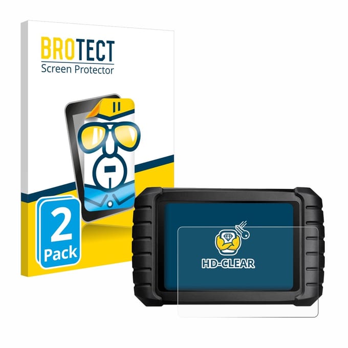 BROTECT - Screenprotector voor iCarsoft CR Max - Folie Beschermfolie transparant 2 Stuks