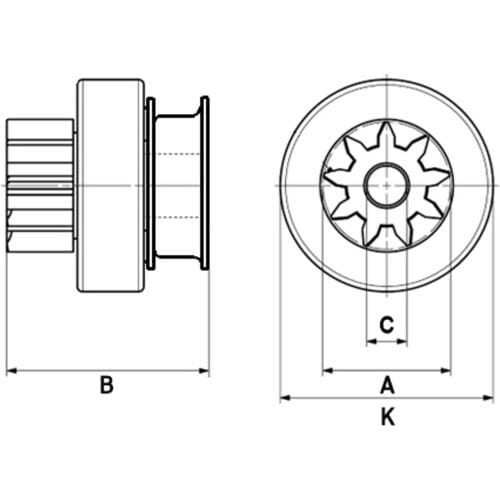 Vrijwielaandrijving/bendix, starter  HC-CARGO F 032 231 415