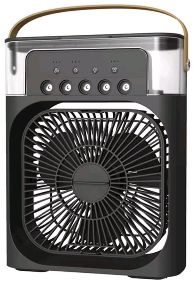 Retro LED Mist Ventilator – Nevel & Aroma – 3 Snelheden – Zwart