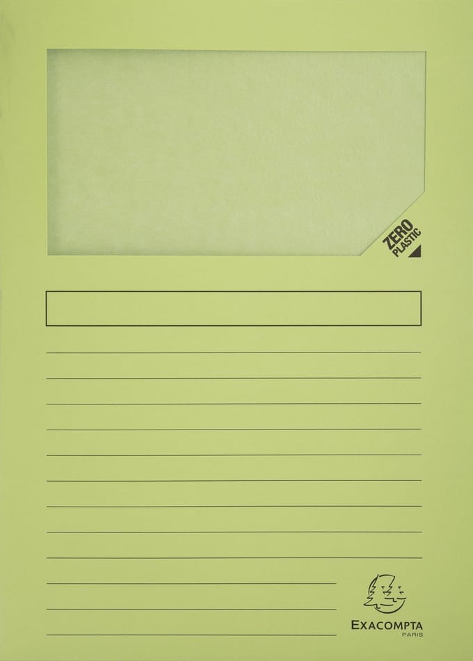 Exacompta SUPER Pak van 100 venstermappen - 160g/m2 - 22x31cm - - Lichtgroen - 50153E