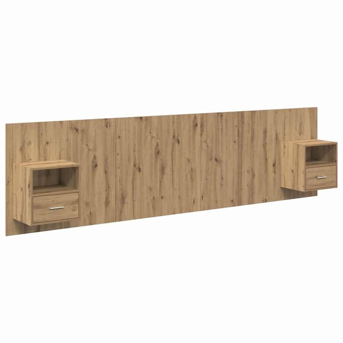 vidaXL - Hoofdeinde - Met - Kast - 3 - st - Artisan - Eiken - Bewerkt - hout