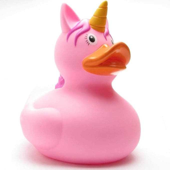 XXL Badeend Eenhoorn - Roze Eend - Badspeelgoed - Drijft Rechtop - L: 25 cm - Roze