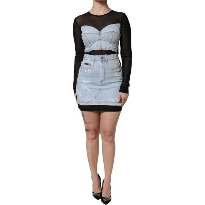 Denim Mini-jurk Versleten Ontwerp