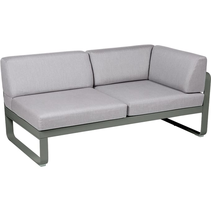 Fermob BELLEVIE hoekmodule rechts - 48 rozemarijn mat - 79 Flanelgrijs