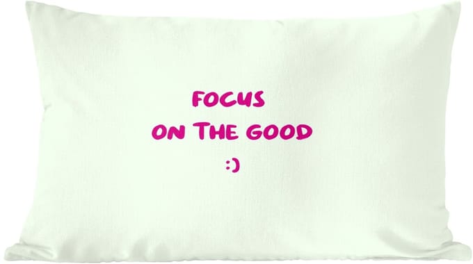 Sierkussens - Kussentjes Woonkamer - 50x30 cm - Focus - Beige - Roze - Smiley