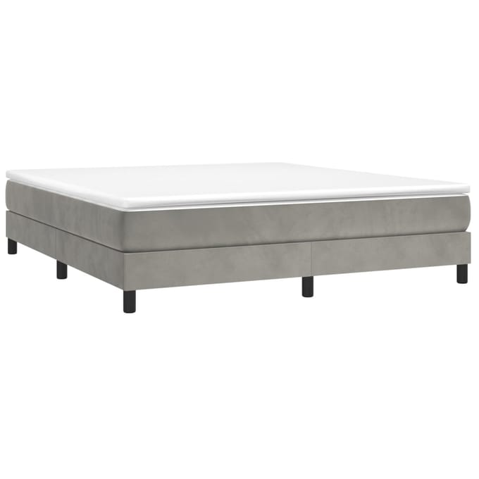 vidaXL - Boxspring - bed - 180x200 - cm - fluweel - lichtgrijs
