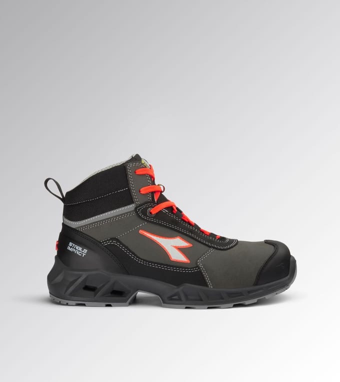 Diadora SHARK STA IMP LEAT MID S3S FO SR SC BLACK/F. Red 36